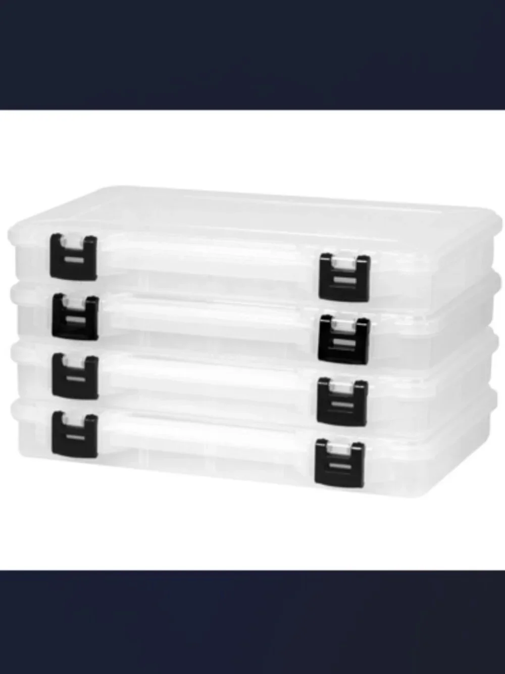 SET OF 2 PLANO PLASTIC STORAGE BINS